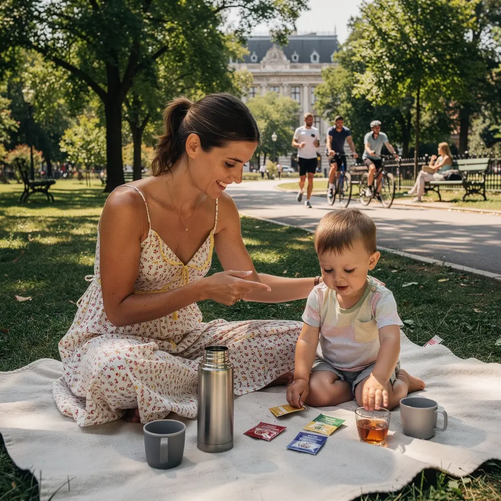 Tálcán különböző teáscsészék, mindegyik más-más vérnyomáscsökkentő hatással.